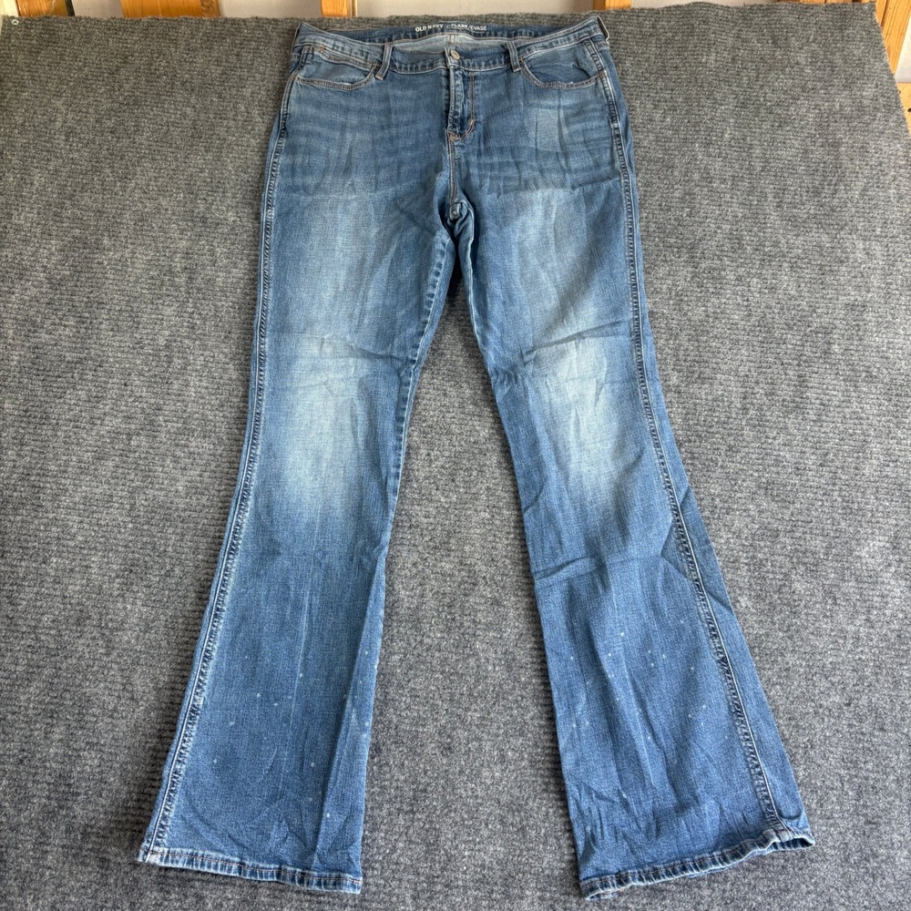 Old Navy Flare Evasé Jeans Womens 16 Blue Medium Wash Denim Mid Rise Casual 3634